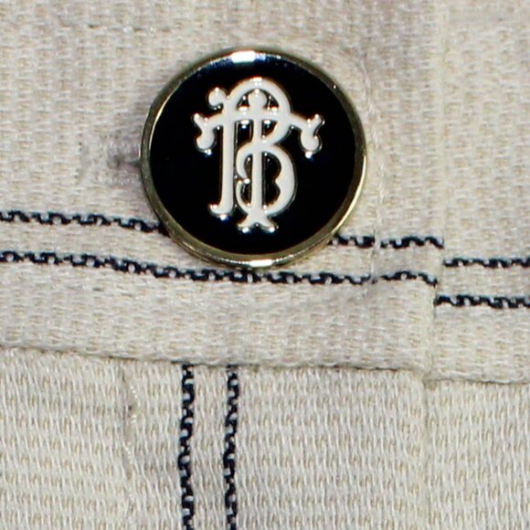 Tory Burch Cream Black Tuxedo Stripe Pants, Size 2 - Picture 8 of 9